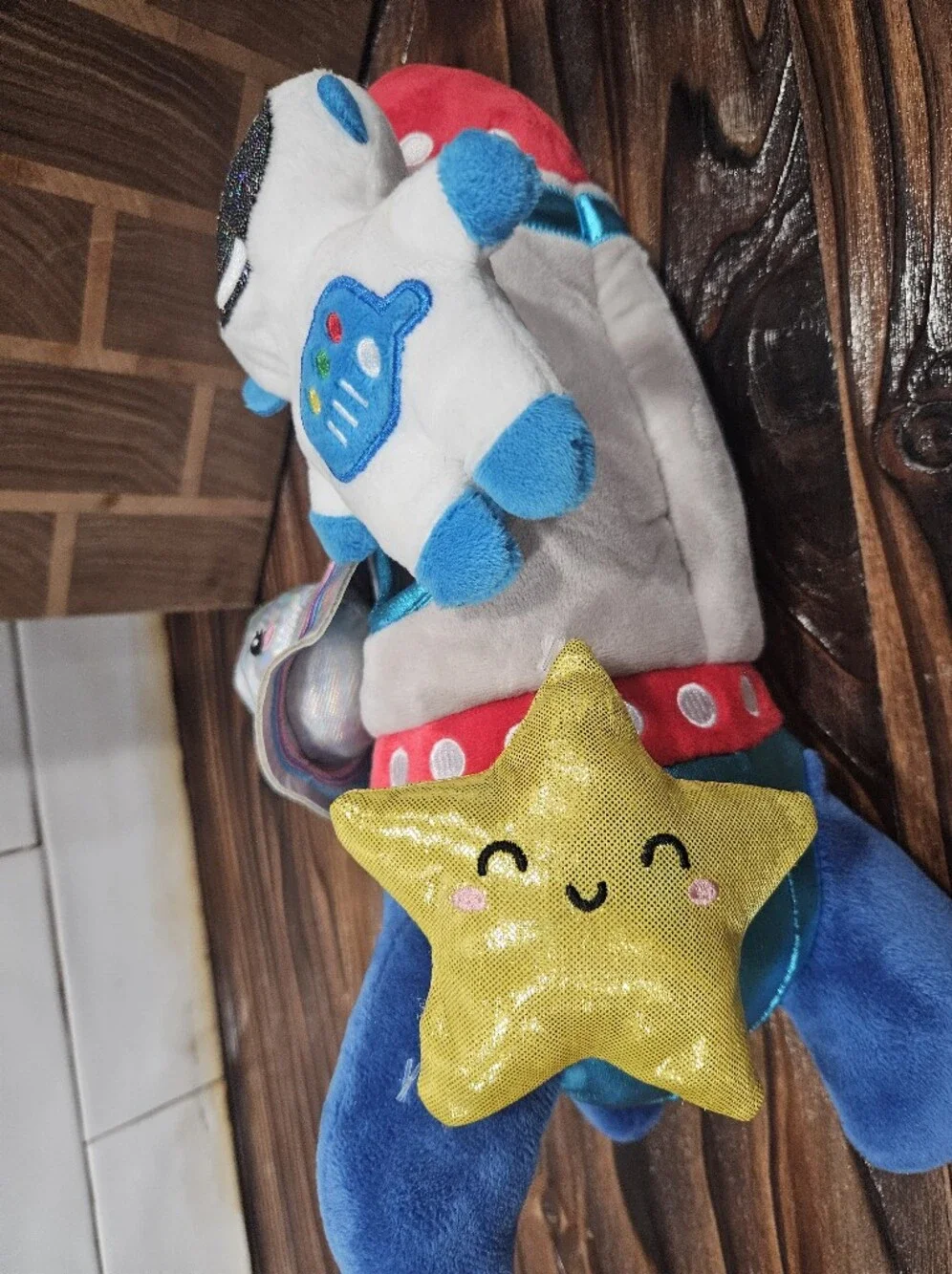 Moon & Stars Rocket Space Ship Plush with Astronaut & UFO Alien Toy